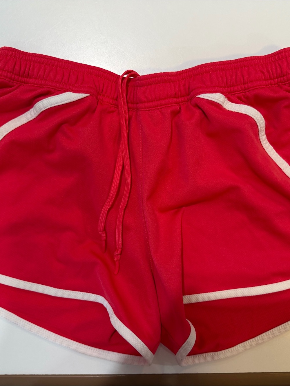 adidas Bright Red Women's Athletic Shorts with White Trim